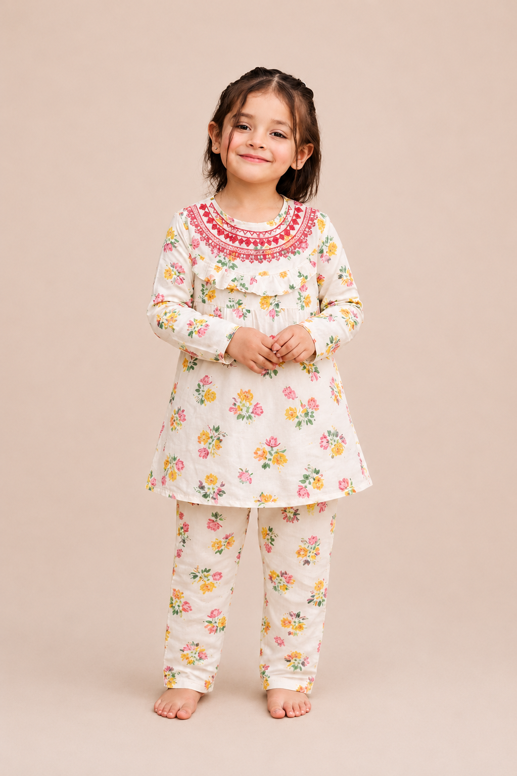 Blossom Charm Girls Floral Co-Ord Set