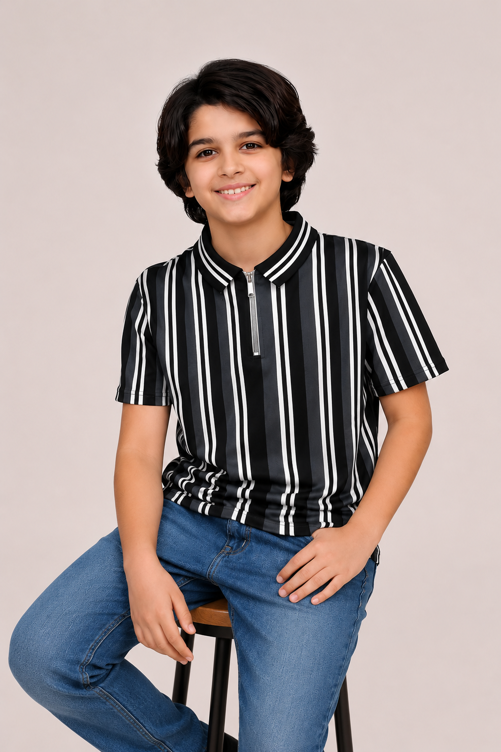 Classic Stripe Premium Soft Fabric T-Shirt for Boys