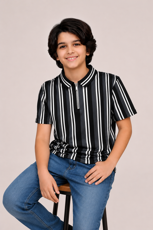 Classic Stripe Premium Soft Fabric T-Shirt for Boys